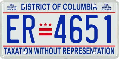 DC license plate ER4651