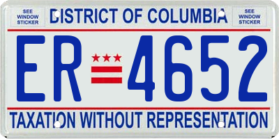 DC license plate ER4652