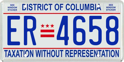 DC license plate ER4658
