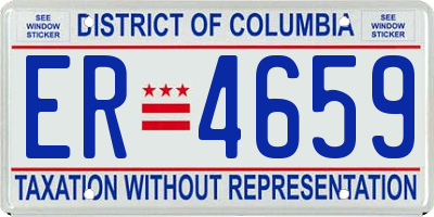 DC license plate ER4659