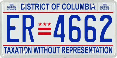 DC license plate ER4662