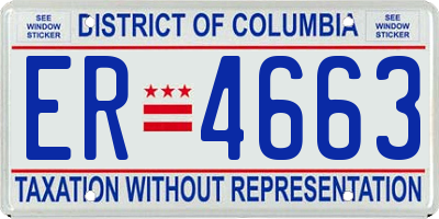 DC license plate ER4663