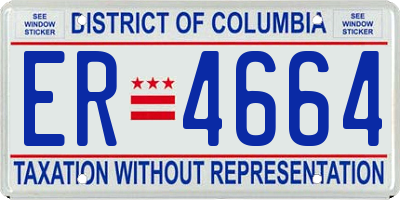 DC license plate ER4664