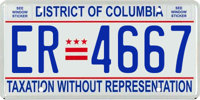 DC license plate ER4667