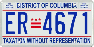DC license plate ER4671