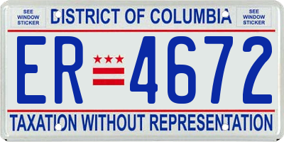 DC license plate ER4672