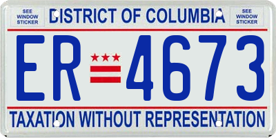 DC license plate ER4673