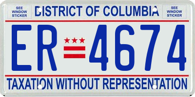 DC license plate ER4674