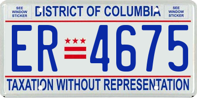 DC license plate ER4675
