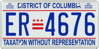 DC license plate ER4676