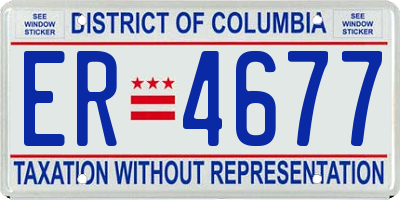 DC license plate ER4677