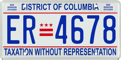 DC license plate ER4678