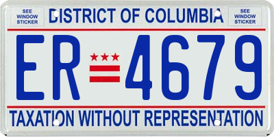 DC license plate ER4679