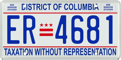 DC license plate ER4681