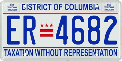 DC license plate ER4682
