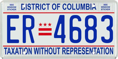 DC license plate ER4683