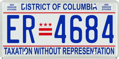 DC license plate ER4684