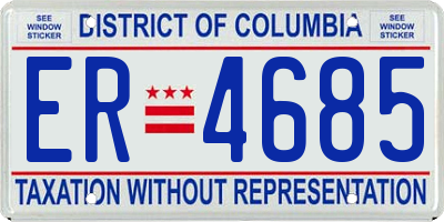 DC license plate ER4685