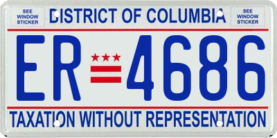 DC license plate ER4686