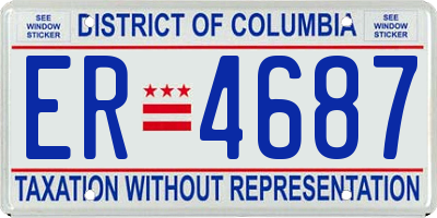 DC license plate ER4687