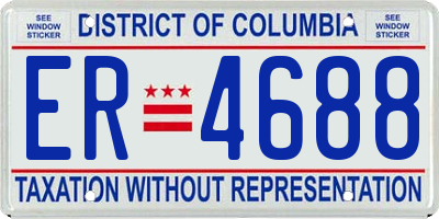 DC license plate ER4688