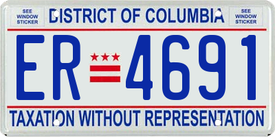 DC license plate ER4691