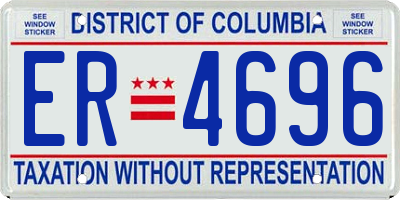 DC license plate ER4696