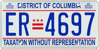 DC license plate ER4697
