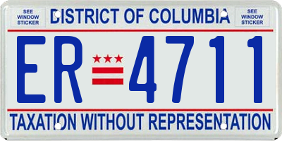 DC license plate ER4711