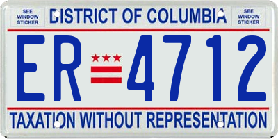 DC license plate ER4712