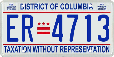 DC license plate ER4713