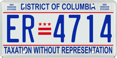DC license plate ER4714