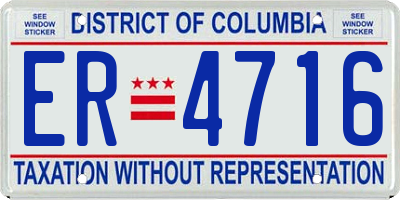 DC license plate ER4716