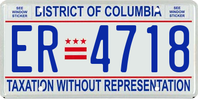DC license plate ER4718