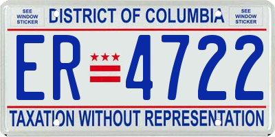 DC license plate ER4722