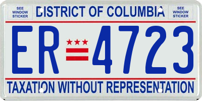 DC license plate ER4723