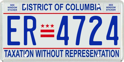 DC license plate ER4724