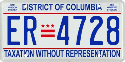 DC license plate ER4728