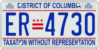 DC license plate ER4730