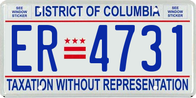 DC license plate ER4731