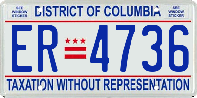 DC license plate ER4736