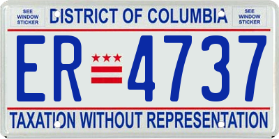 DC license plate ER4737