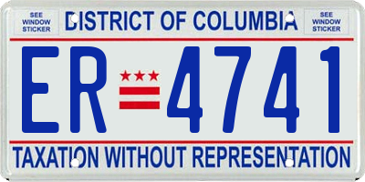 DC license plate ER4741