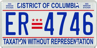 DC license plate ER4746