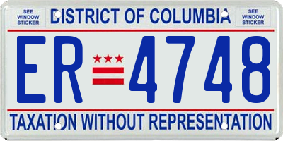 DC license plate ER4748