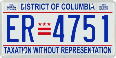 DC license plate ER4751