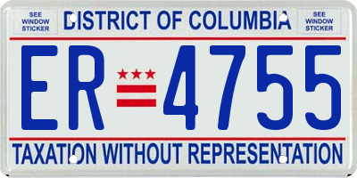 DC license plate ER4755