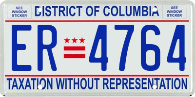 DC license plate ER4764