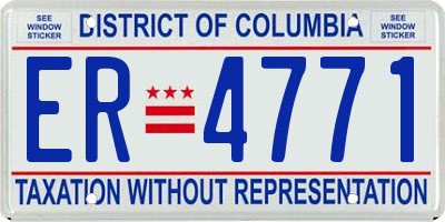 DC license plate ER4771