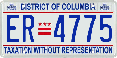 DC license plate ER4775